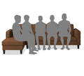 Rio Elegant L Shape 8 Seater Sofa Set with Center Table and 2 Ottoman Puffy (LHS) (Brown)