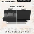Adorn India Premium New Aspen 3 Seater Sofa Cum Bed 4X6 Velvet Suede with 2 Cushions (Color Dark Grey & Grey) and Suitable for All Indoor, with 3 Years Warranty
