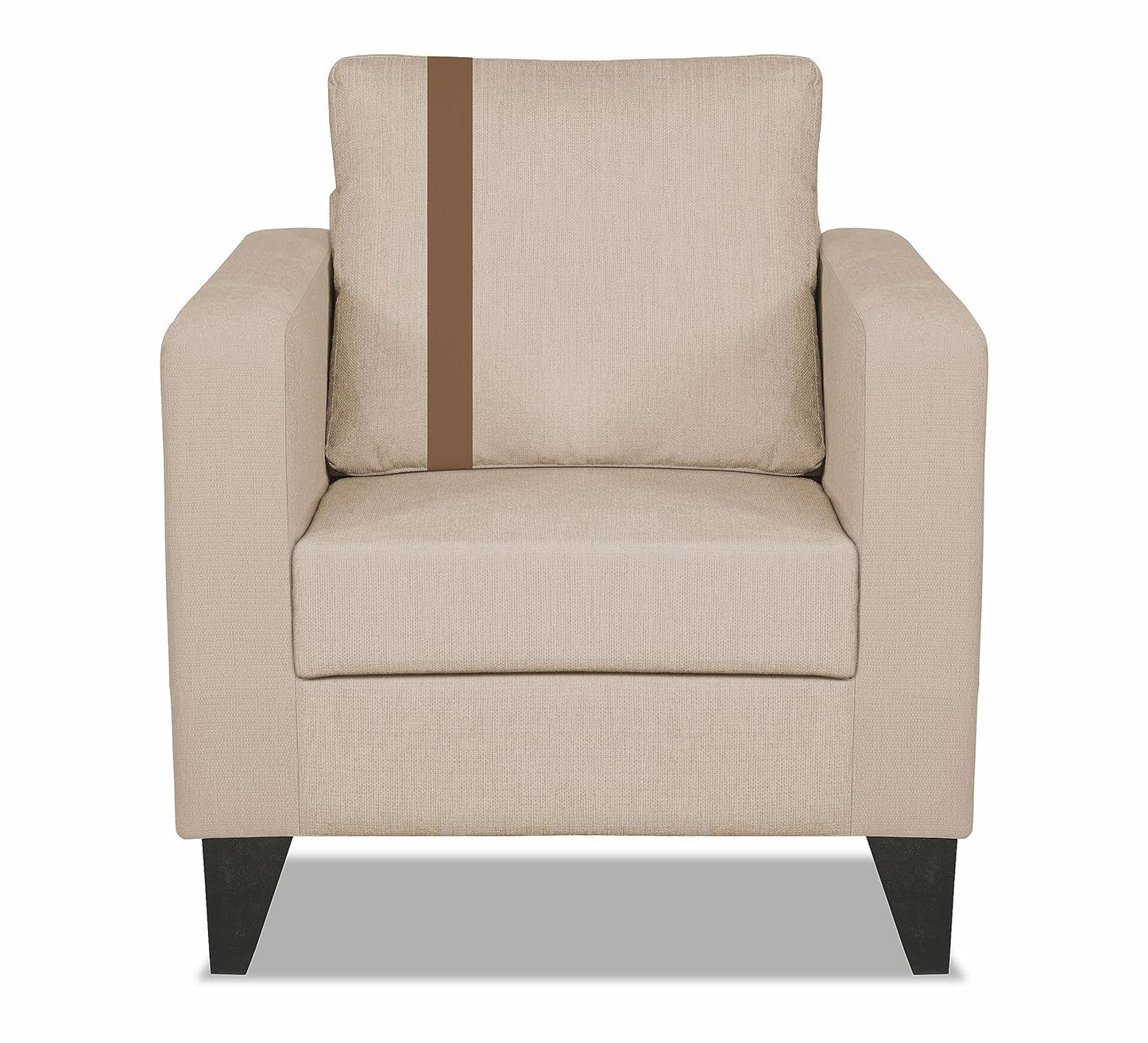 Adorn India Chandler Plus 1 Seater Sofa (Beige) - Wood