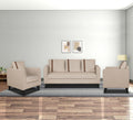 Adorn India Chandler Plus 3+1+1 5 Seater Sofa Set (Beige) (3 Year Warranty)