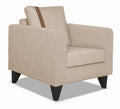Adorn India Chandler Plus 1 Seater Sofa (Beige) (3 Year Warranty)