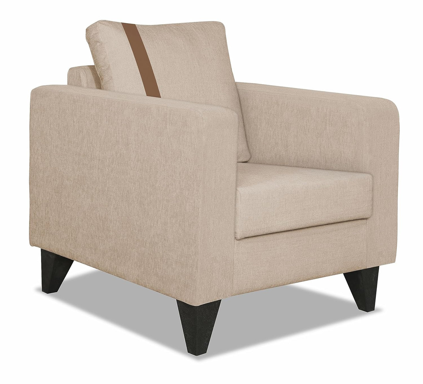 Adorn India Chandler Plus 1 Seater Sofa (Beige) - Wood