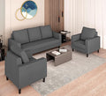 Adorn India Chandler Decent 3+1+1 5 Seater Sofa Set (Grey) (3 Year Warranty)