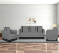 Adorn India Chandler Plus 3+1+1 5 Seater Sofa Set (Grey) (3 Year Warranty)