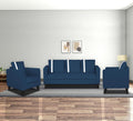 Adorn India Chandler Plus 3+1+1 5 Seater Sofa Set (Blue) (3 Year Warranty)