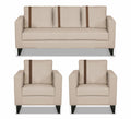 Adorn India Chandler Plus 3+1+1 5 Seater Sofa Set (Beige) (3 Year Warranty)