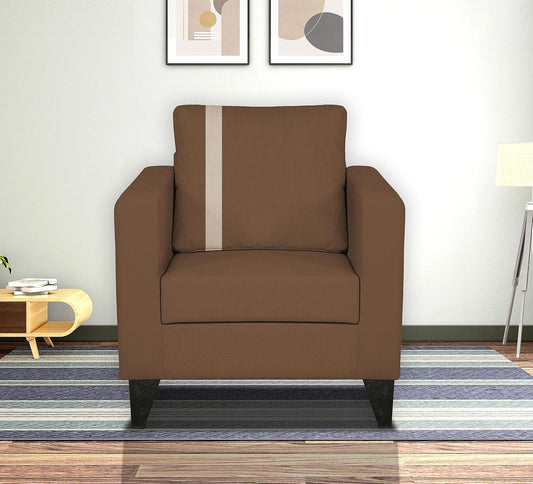 Adorn India Chandler Plus 1 Seater Sofa (Brown)