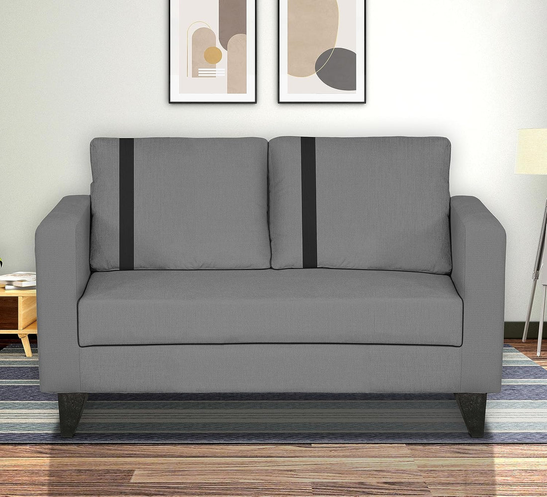 Adorn India Chandler Plus 2 Seater Sofa (Grey) (3 Year Warranty)