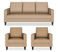 Adorn India Chandler Decent 3+1+1 5 Seater Sofa Set (Beige) (3 Year Warranty)