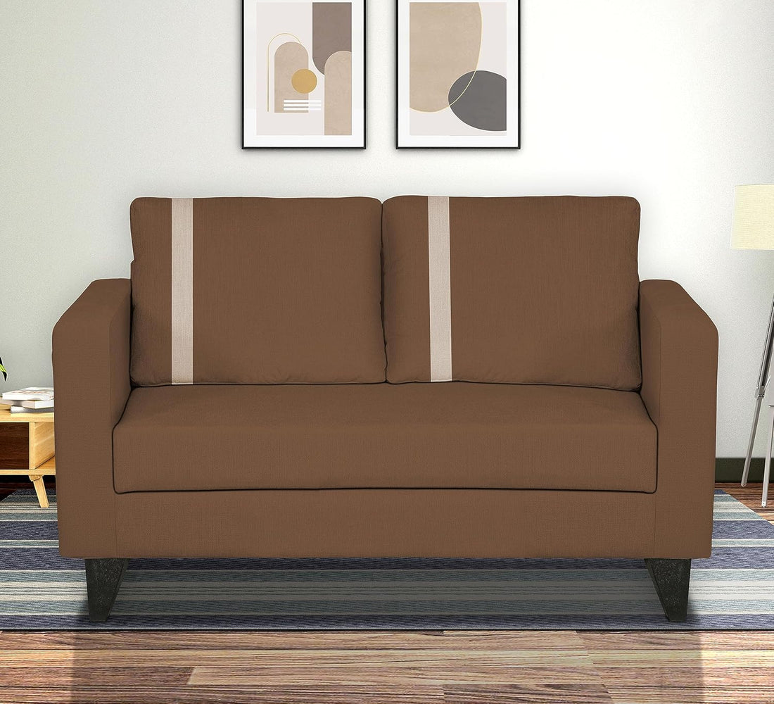 Adorn India Chandler Plus 2 Seater Sofa (Brown) (3 Year Warranty)