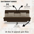 Adorn India Premium New Aspen 3 Seater Sofa Cum Bed 4X6 Velvet Suede with 2 Cushions (Color Brown & Beige) and Suitable for All Indoor, with 3 Years Warranty
