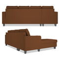 Chandler Plain L Shape 6 Seater Sofa Set Lhs (Brown)