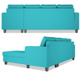 Chandler Plain L Shape 6 Seater Sofa Set RHS (Aqua Blue)