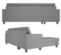 Chandler Plain L Shape 6 Seater Sofa Set Lhs (Grey)