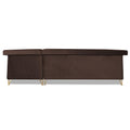 Premium Raygan L Shape 6 Seater Sofa Set Right Side (Velvet Fabric Colour Brown)