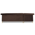 Premium Raygan L Shape 6 Seater Sofa Set Left Side (Velvet Fabric Colour Brown)