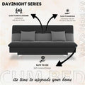 Premium 3 Seater Sofa Cum Bed New Aspen 4x6Velvet Suede with 2 Cushions (Color Dark Grey & Grey) and