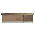 Premium Raygan L Shape 6 Seater Sofa Set Left Side (Velvet Fabric Colour Camel)