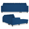 Chandler Plain L Shape 6 Seater Sofa Set Lhs (Blue)