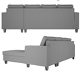 Chandler Plain L Shape 6 Seater Sofa Set RHS (Grey)