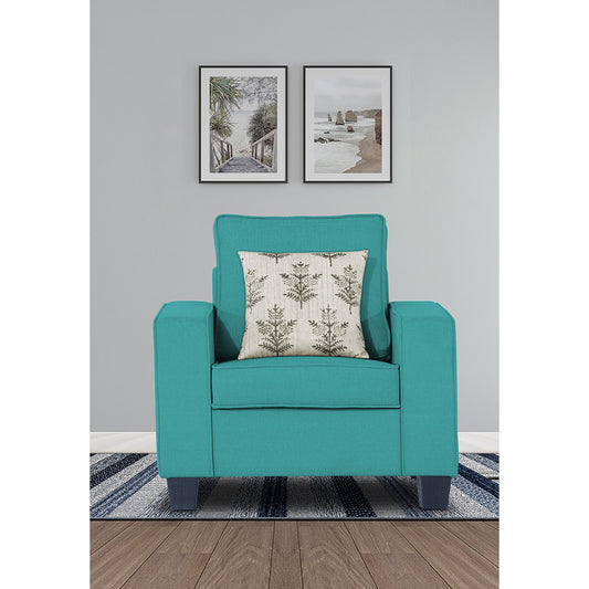 Adorn India Camden 1 Seater Sofa (Aqua Blue)