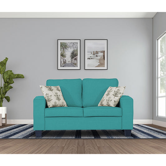 Adorn India Camden 2 Seater Sofa (Aqua Blue)