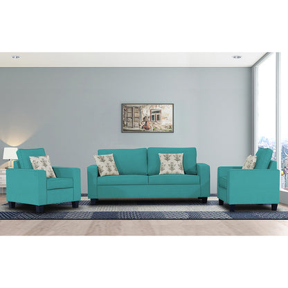 Adorn India Camden 5 Seater 3-1-1 Sofa Set (Aqua Blue)