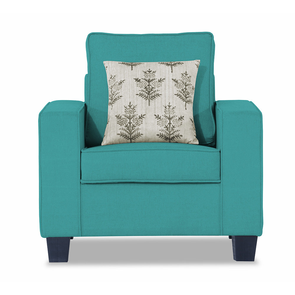 Adorn India Camden 1 Seater Sofa (Aqua Blue)