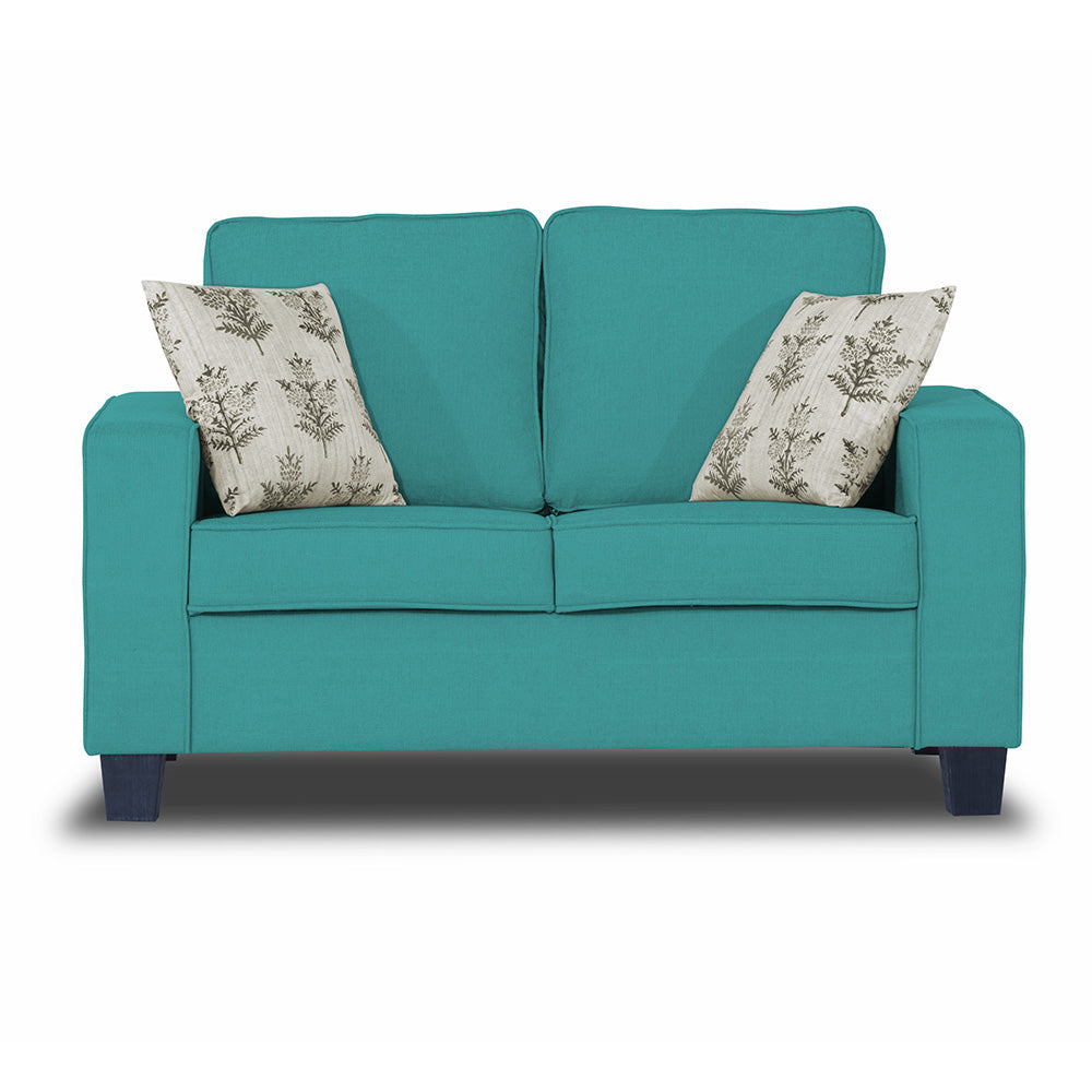 Adorn India Camden 2 Seater Sofa (Aqua Blue)