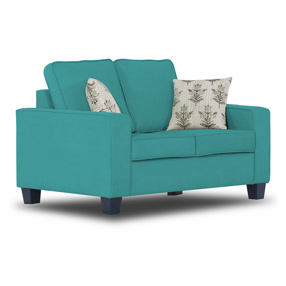 Adorn India Camden 2 Seater Sofa (Aqua Blue)