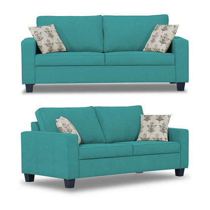 Adorn India Camden 6 Seater 3+2+1 Sofa Set (Aqua Blue)