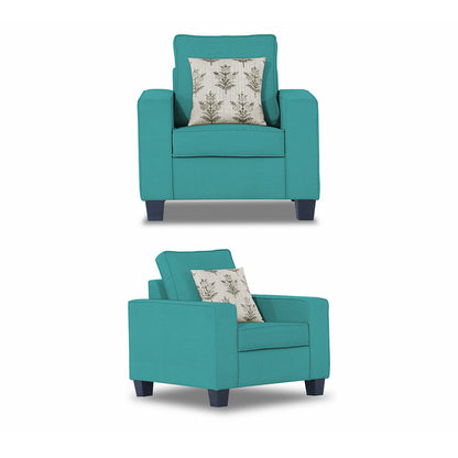 Adorn India Camden 5 Seater 3-1-1 Sofa Set (Aqua Blue)