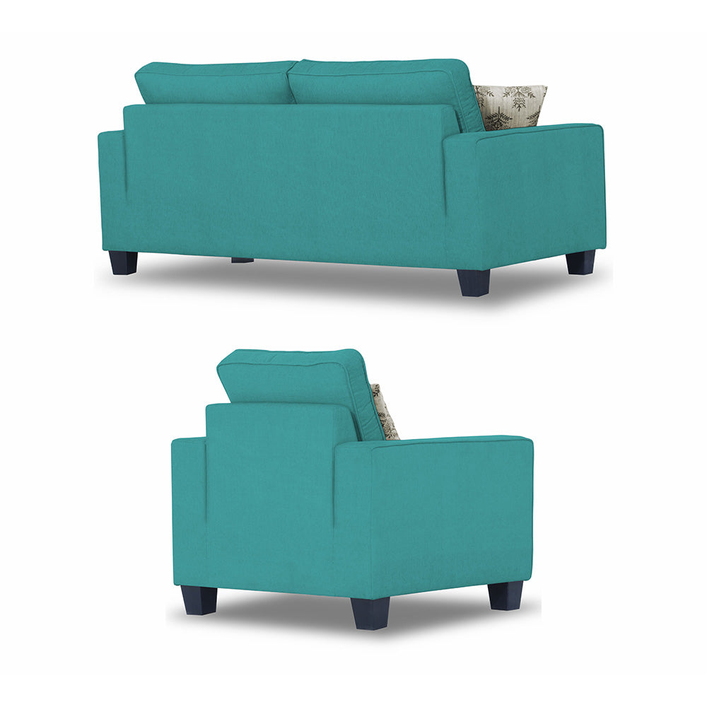 Adorn India Camden 5 Seater 3-1-1 Sofa Set (Aqua Blue)