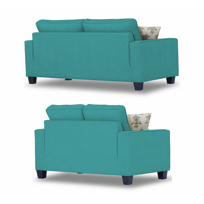 Adorn India Camden 5 Seater 3+2 Sofa Set (Aqua Blue)