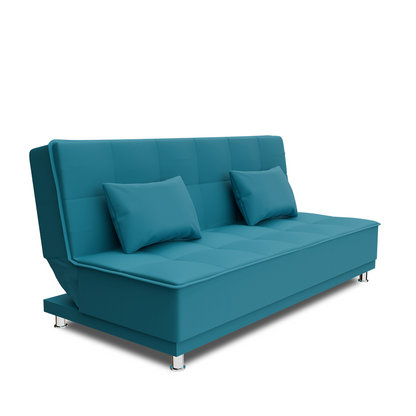 Adorn India New Alyssum 3 Seater Sofa Cum Bed Velvet (Aqua Blue)