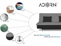 Adorn India Aspen 3 Seater Sofa Cum Bed (Medium Grey & Black) (3 Year Warranty)
