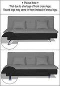 Adorn India Aspen 3 Seater Sofa Cum Bed (Medium Grey & Black) (3 Year Warranty)