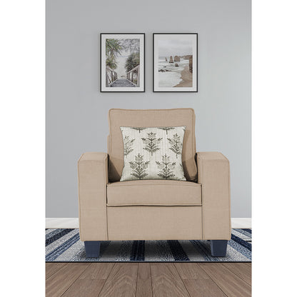 Adorn India Camden 1 Seater Sofa (Beige)