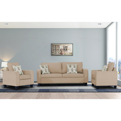 Adorn India Camden 5 Seater 3-1-1 Sofa Set (Beige)