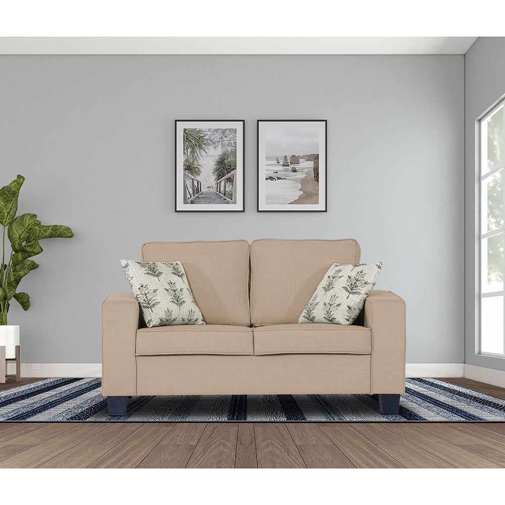 Adorn India Camden 2 Seater Sofa (Beige)