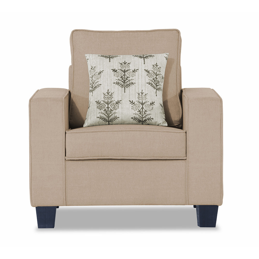 Adorn India Camden 1 Seater Sofa (Beige)