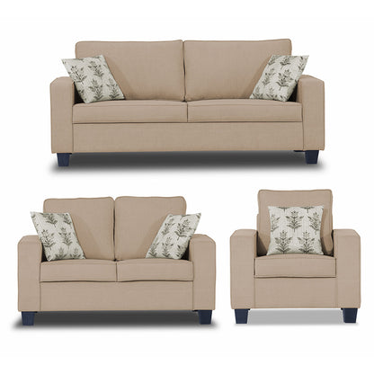 Adorn India Camden 6 Seater 3+2+1 Sofa Set (Beige)