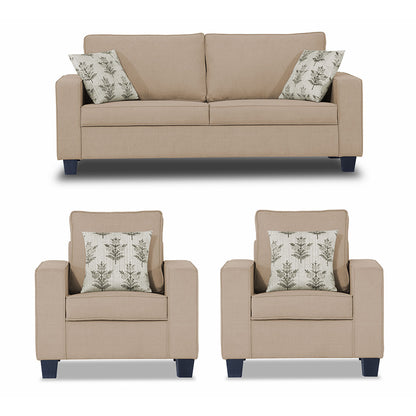 Adorn India Camden 5 Seater 3-1-1 Sofa Set (Beige)