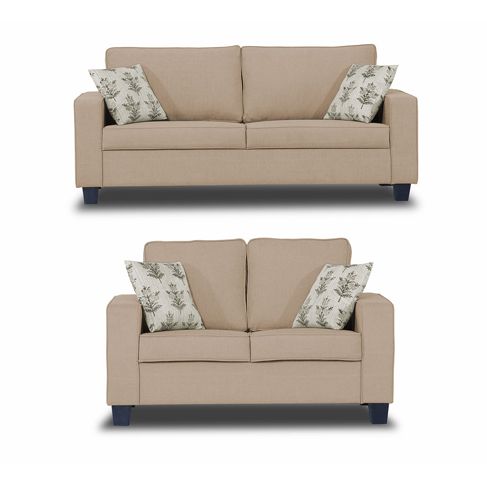 Adorn India Camden 5 Seater 3+2 Sofa Set (Beige)