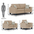 Adorn India Camden 3+2+1 6 Seater Sofa Set (Beige) (3 Year Warranty)