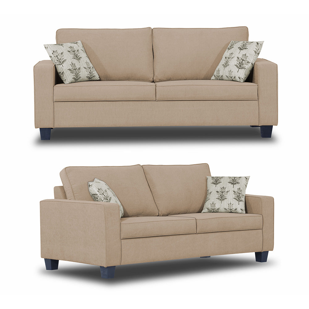 Adorn India Camden 5 Seater 3-1-1 Sofa Set (Beige)