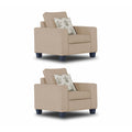 Adorn India Camden 3+2+1 6 Seater Sofa Set (Beige) (3 Year Warranty)