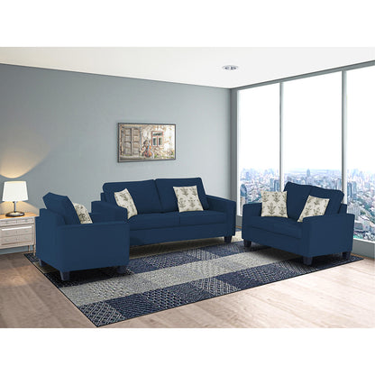 Adorn India Camden 6 Seater 3+2+1 Sofa Set (Blue)