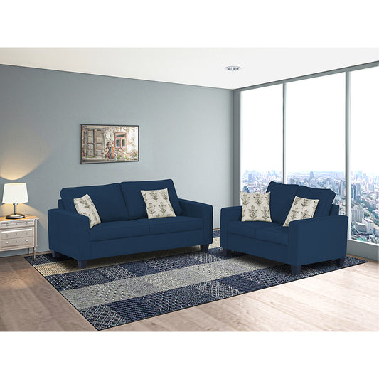 Adorn India Camden 5 Seater 3+2 Sofa Set (Blue)