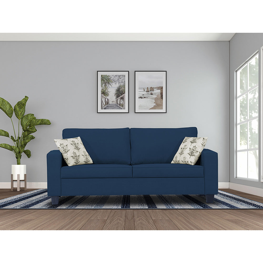 Adorn India Camden 3 Seater Sofa (Blue)